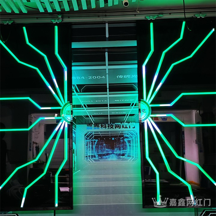 掌纹玻璃门制作设计 展厅网红门